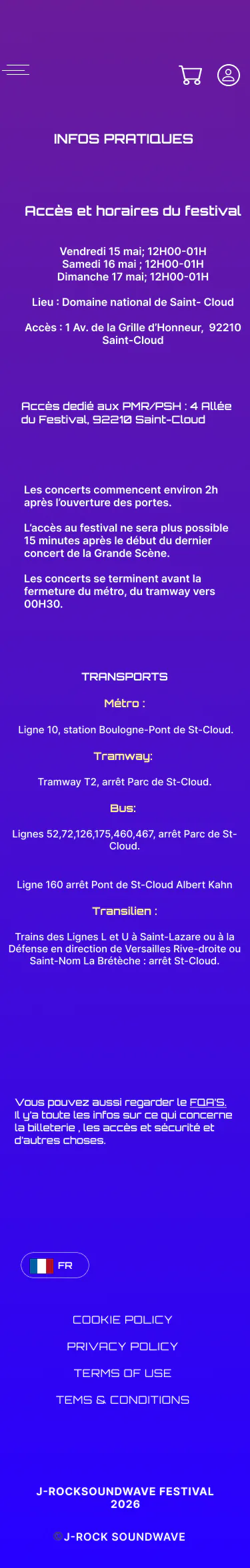 Infos pratiques - wireframe J-Rock Soundwave Festival